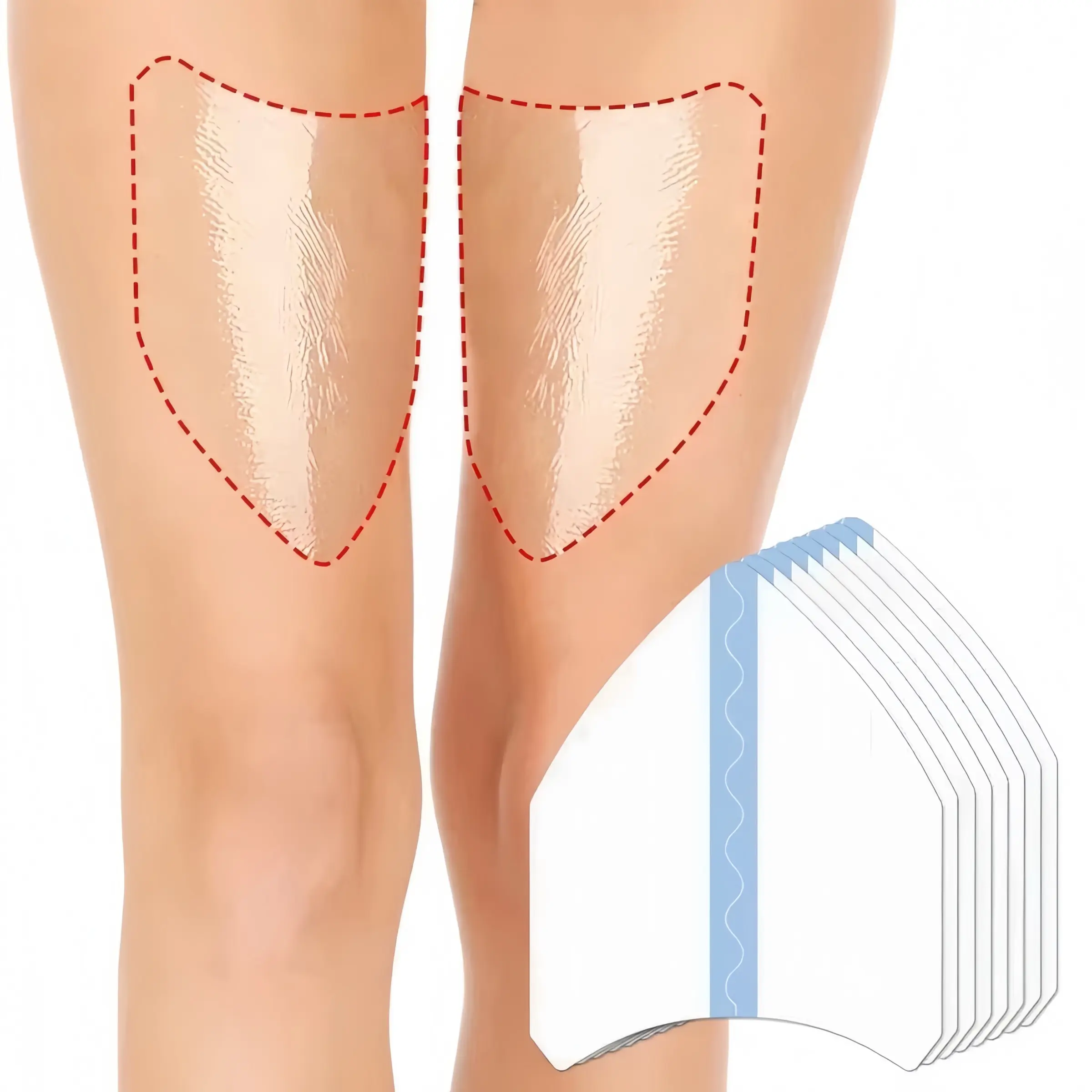 V-Shape Anti-Friction Thigh Pads, Invisible Sweat-Absorbing Thigh Pads, Pain Relief Body Support, Comfortable and Durable Design