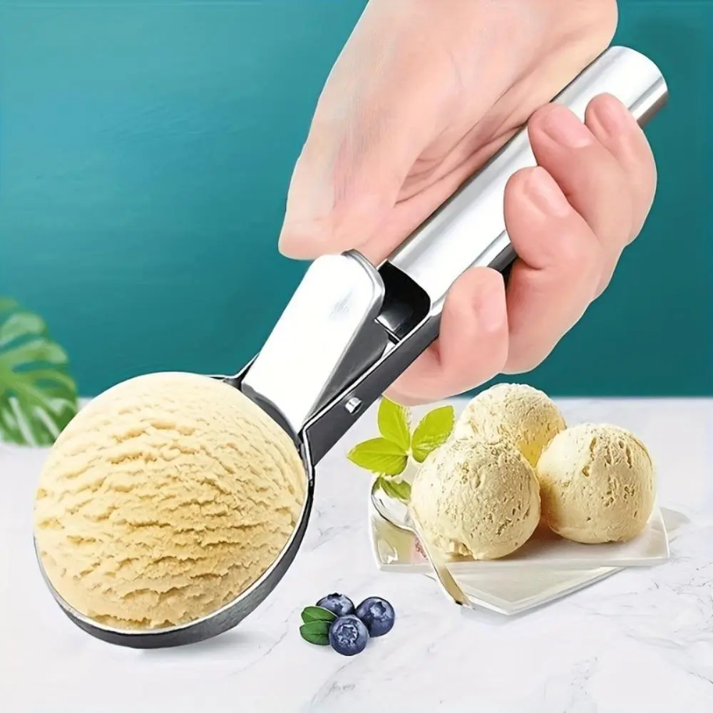 2-Piece Ice Cream Scoop Set, Durable Stainless Steel Scoops with Trigger Release and Ergonomic Grip for Cookie Dough & Melon Balls, Durable Scoop