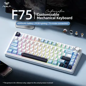 AULA F75 Wireless Mechanical Keyboard, RGB Backlight Gaming Keyboard, Durable Ergonomic Design Mechanical Keyboard for Office & Home, Gifts for Gamers