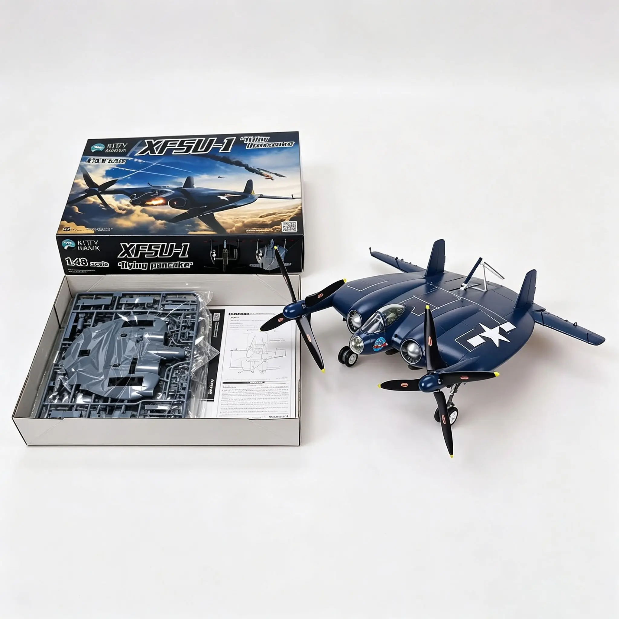 Kitty Hawk 80135 1/48 Xf5u-1 Flying Flapjack Assembly Model, New Scale Aircraft Kit, Ideal for Collectors & Enthusiasts