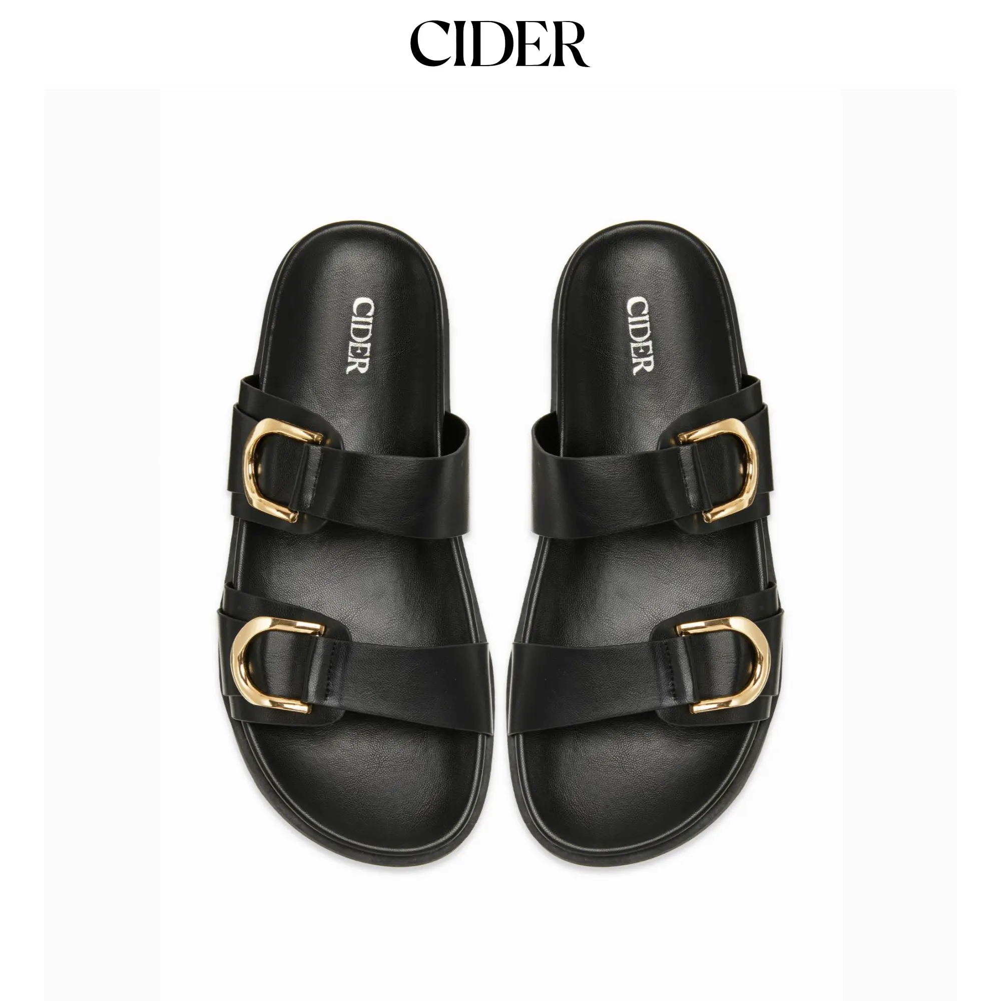 Cider DOUBLE BAND BUCKLE SLIPPERS SohoChic
