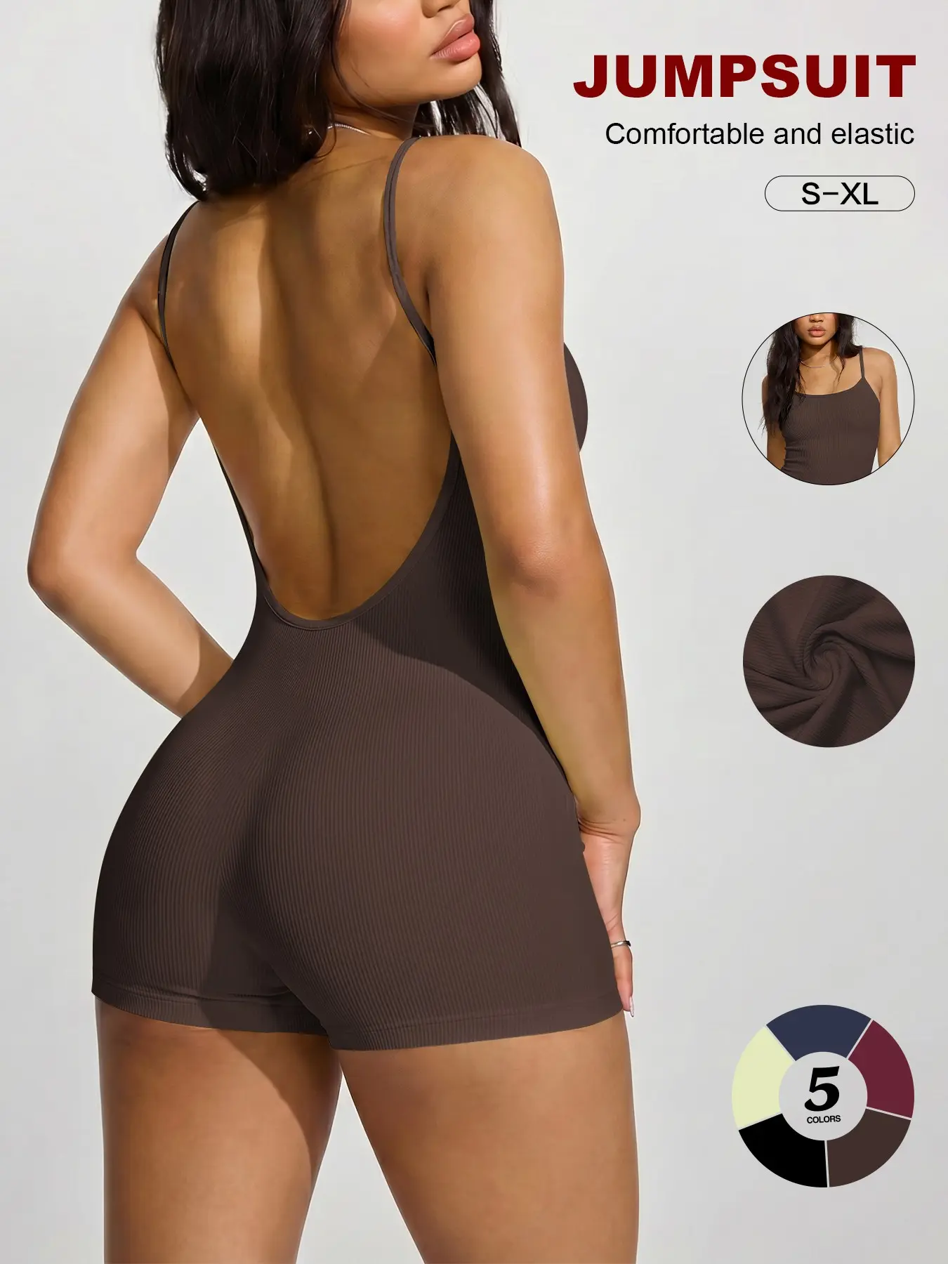 Women's Backless Shapewear Bodysuit Underwear, Waist Cinch Slimming Romper, Seamless Knit Smooth Cross-Back Full-Body Shaper Top for Clubwear