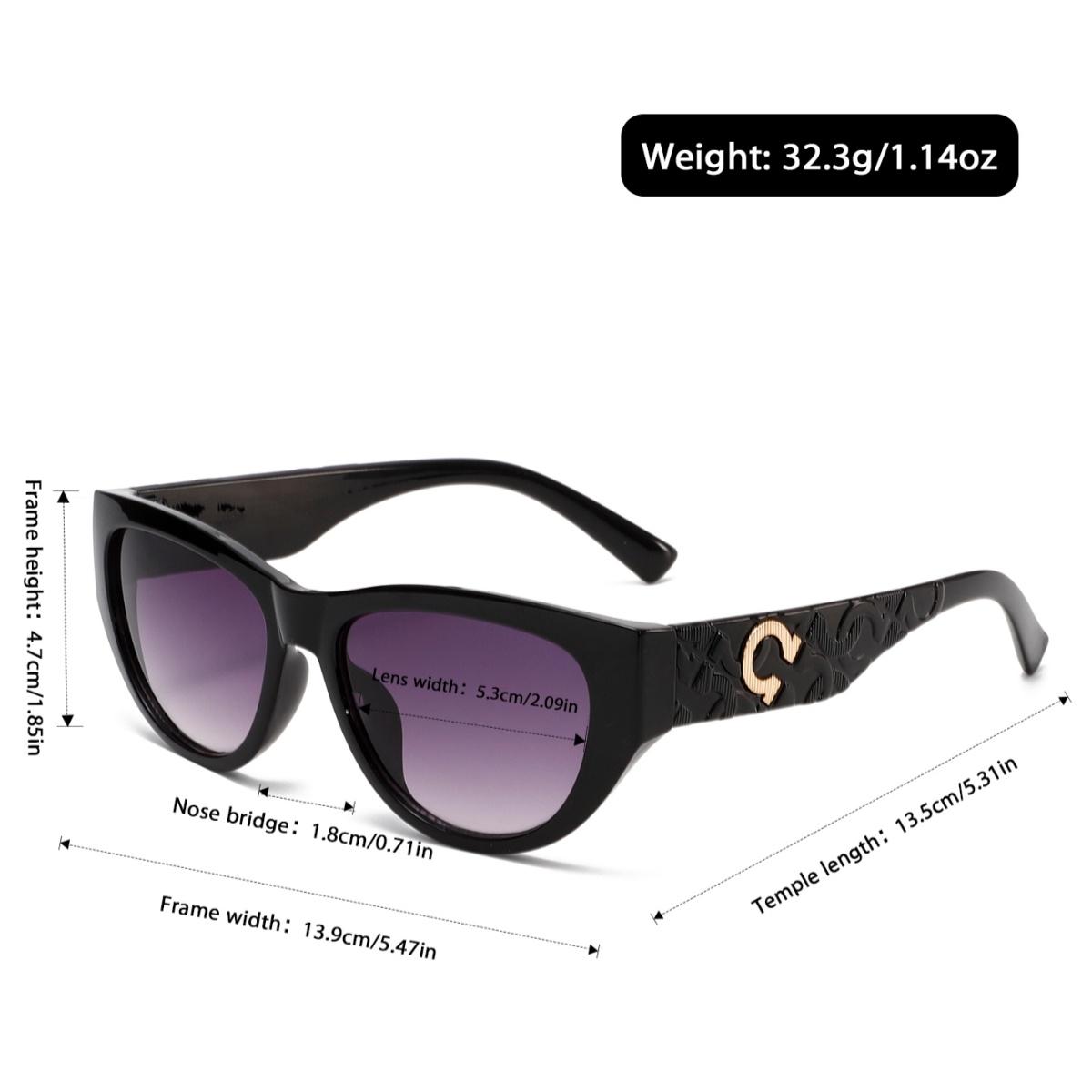 1Pc European and American Retro Ladies' Oval Frame Fashion Sunglasses, Trendy and Versatile, Lightweight Frame for Street Photog