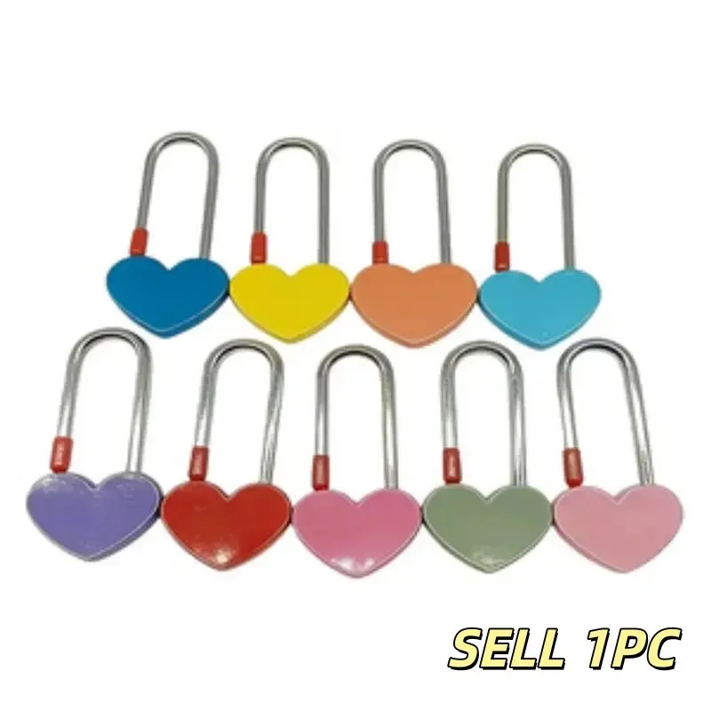 1PC Smooth Love Heart Wish Lock with No Key, Pink & Multicolor Alloy Padlock for Couples/Lovers, Suitable for Tourist Attraction/Ceremony/Wedding Decor, Romantic Gesture Item, Elegant Design, Anti-rust Durable, Ideal for Indoor&Outdoor Use, Gift
