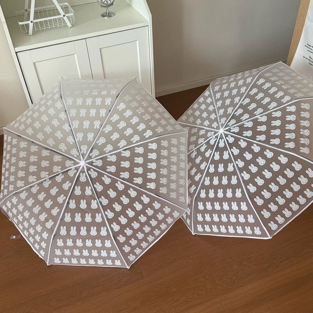 Kawaii Miffy Cute Fully Automatic Umbrella Cartoon Rabbit Printing Transparent Ins Style Foldable Portable Parasol Gir Gift