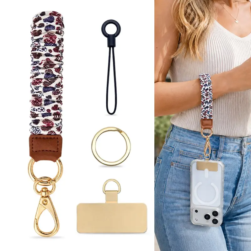 Cute Leopard Phone Wrist Strap, Universal Anti-Lost Detachable Mobile Phone Lanyard for Keys, Phone Case Wristlet Holder