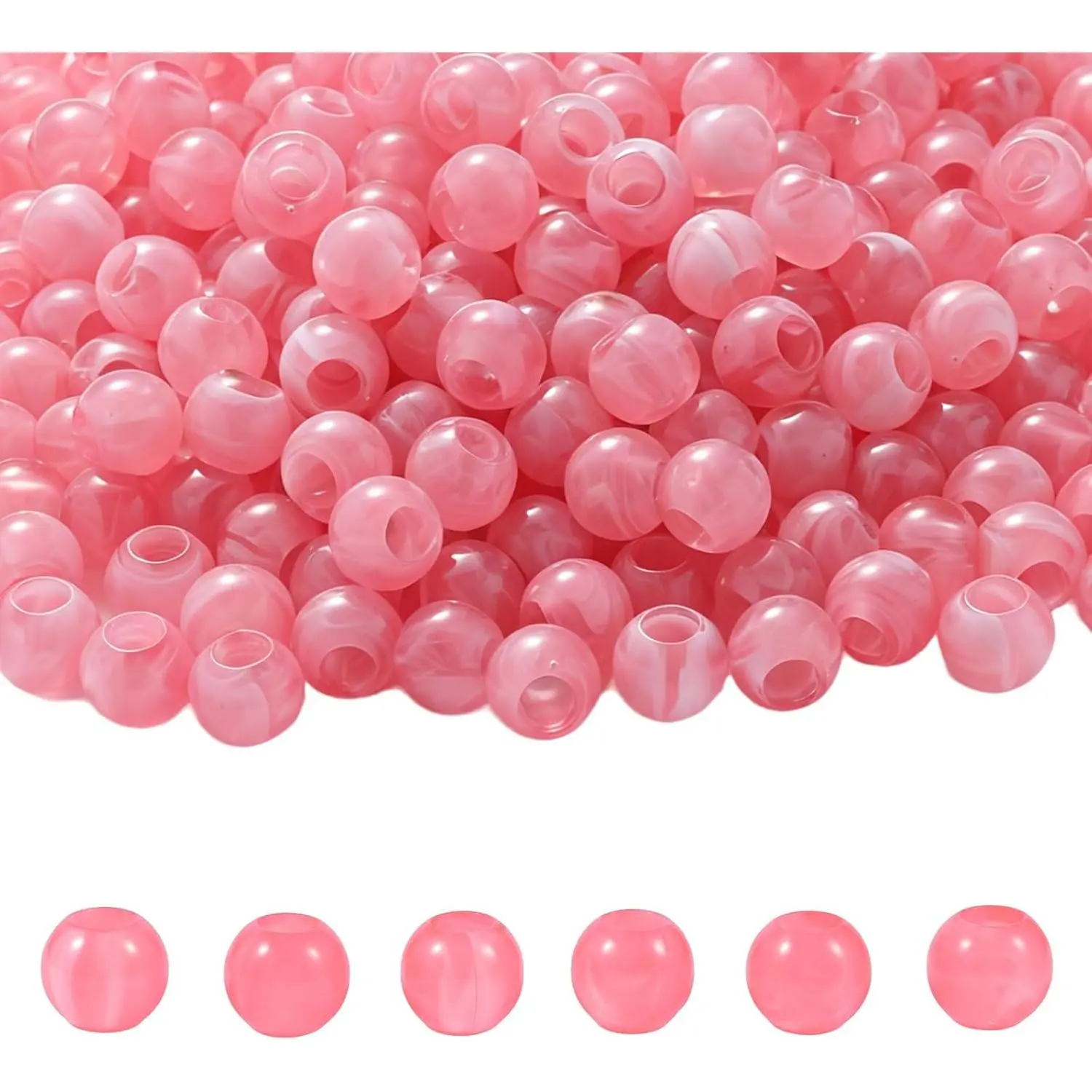 160 count 12mm   Color Large Hole Macrame Beads