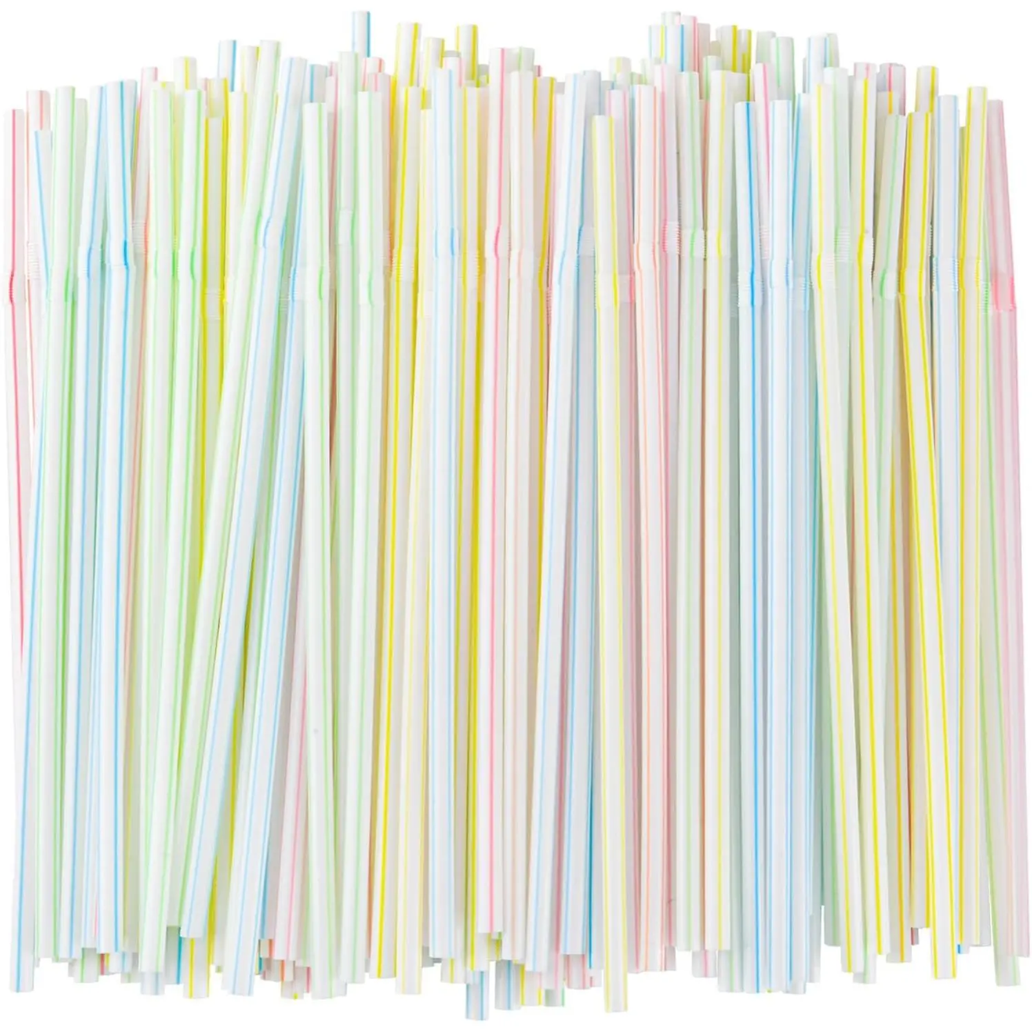 10 count Disposable Plastic Drinking Smoothie Straws,with 2 Brushe 10 Colors  -Grade  Straws for Smoothies,Bubble  Milkshake