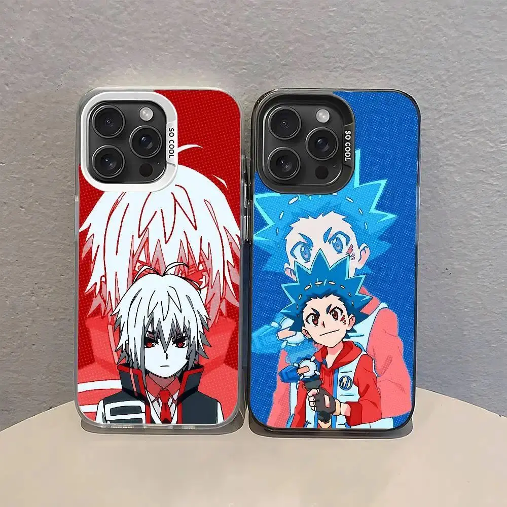 Beyblade Anime Phone Case Battle Spinning Top Shockproof Silver Protective Cover Compatible with iPhone 11-17 Pro Max/Plus & Samsung Galaxy S23-S25