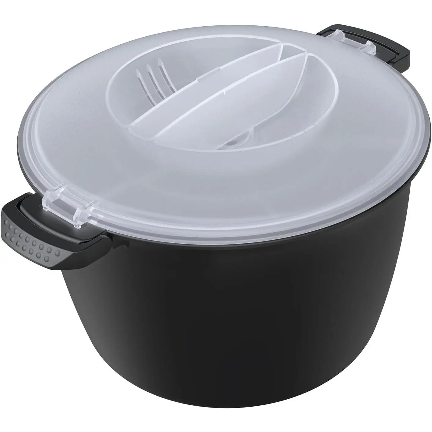 Professional Large 3 Quart Micro Cookware Microwave Rice Cooker Microwave Steamer for Vegetables Safe as Mixing and Serving Bowls Food Storage Container BPA Free Dishwasher Safe