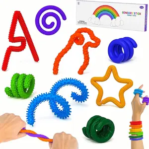 Little Ouchies Pain Fidget,8Pcs Textured Silicone Sensory Sticks Fidget Toys for Kids Adults, Flexible Fidget Sticks for Anxiety, ADHD & Autism to Help Focus, Christmas Stocking Stuffers for kids Boys