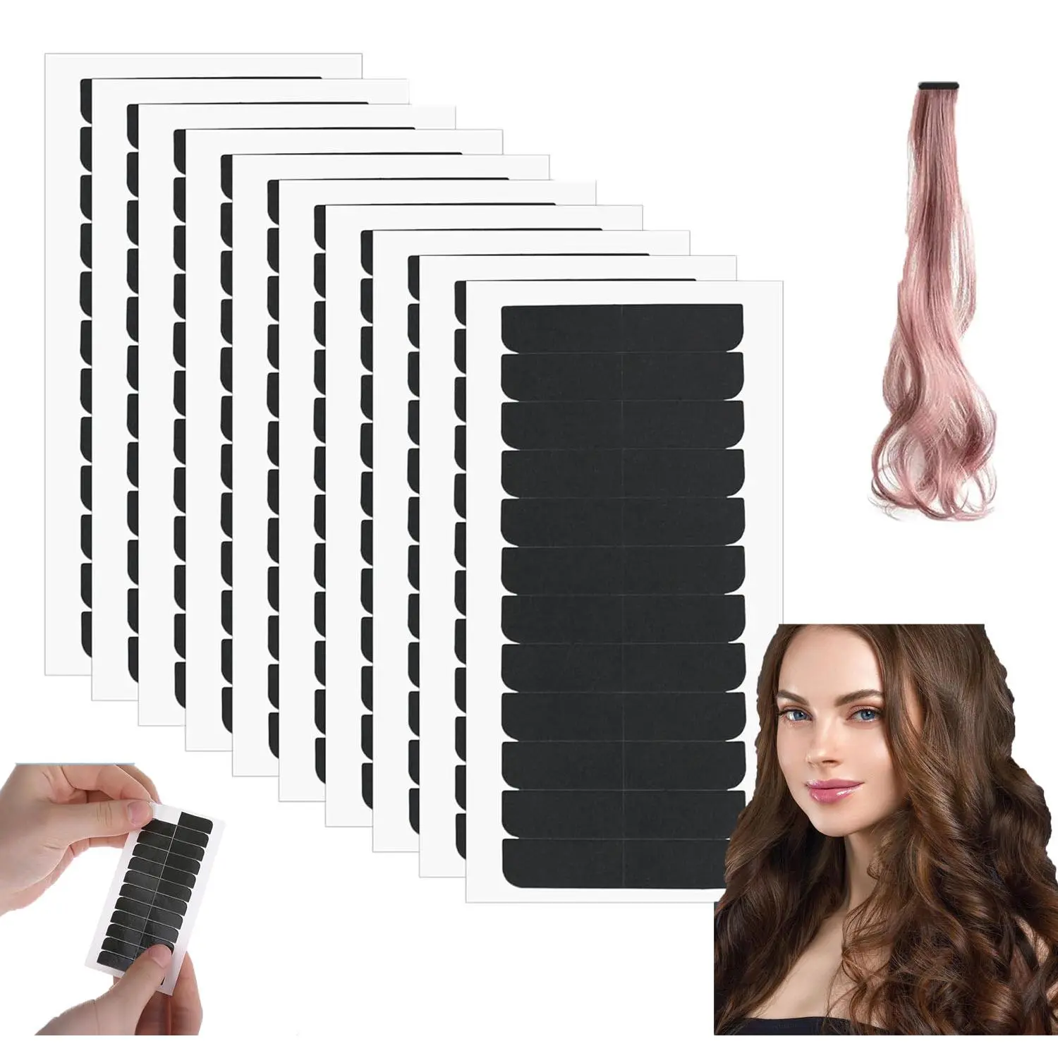 120 PCS Double Sided Hair Extension Tape, Invisible Waterproof Adhesive Replacement Hair Tape, Professional Wig Tape for Tape in Human Hair Extensions, Salon & Home Use Beauty Hair Styling Tool