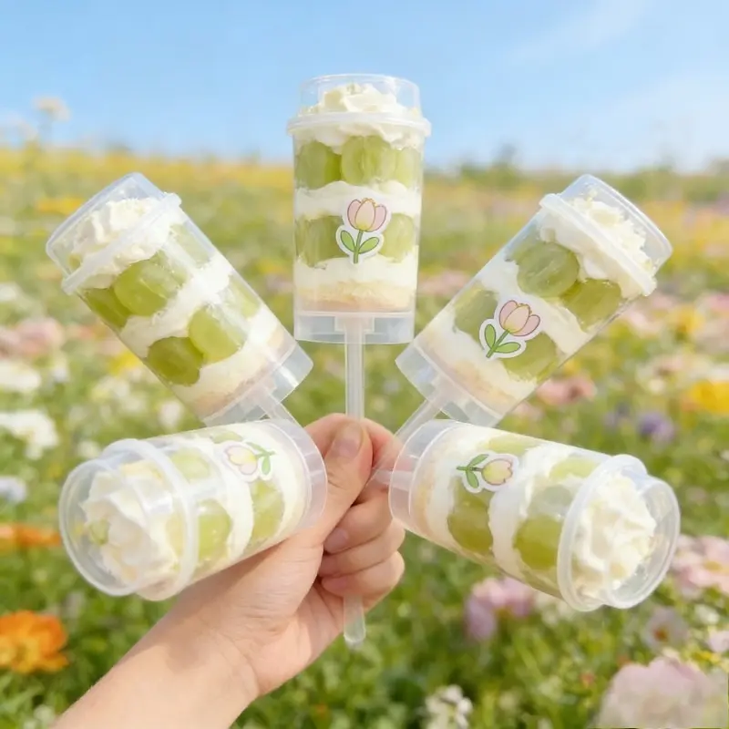 50pcs  Push Pops Cake Push Tubes Universal Food Grade Push Cups Confetti Tubes Baking Cake Rainbow Ice Cream Pusher Cold Drinks Pudding Cups, Suitable for Dessert Shops, Weddings, Birthdays, Family Gatherings, Picnics