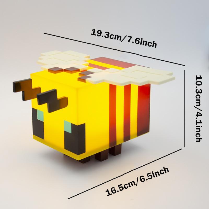 Bee Design Night Light, USB Rechargeable Creative Blocks Design Decorative Light, Novelty Lighting for Home Bedroom Gaming Room Decor, Gaming Gift for Boys and Girls