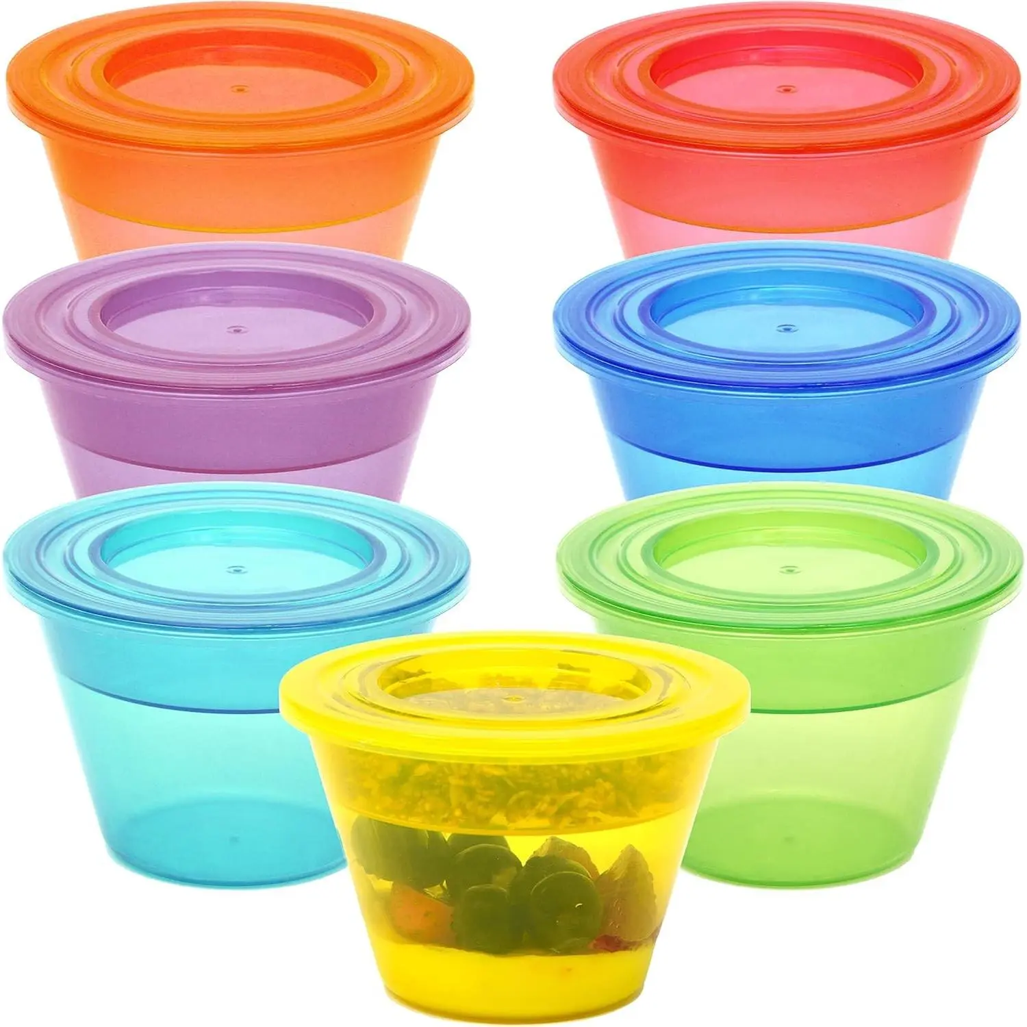 7 Sets Reusable Parfait Cups with Lids and Inserts, Plastic Dessert and Yogurt Cups, Spill and Leak Proof (Small 4 Ounce)Gift