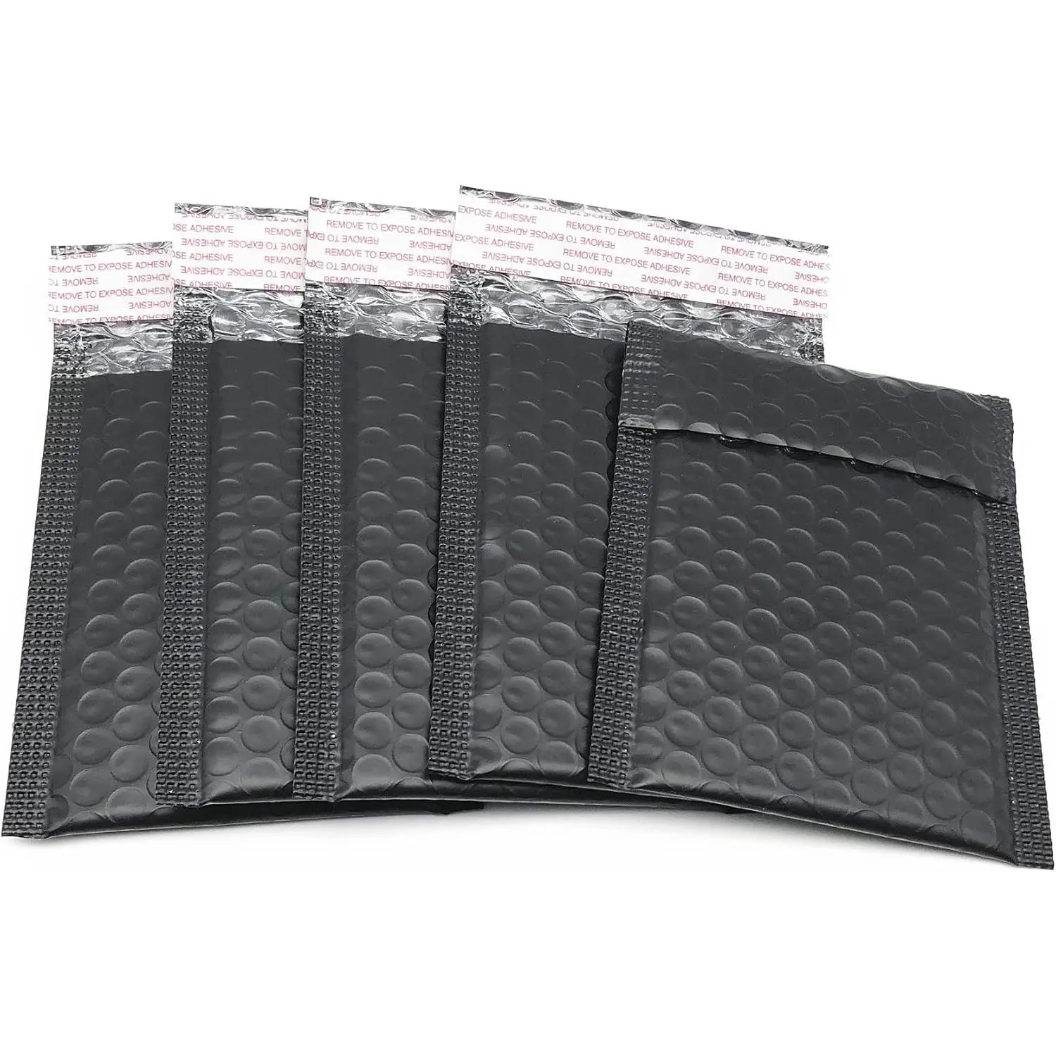 5x7 Inch Black Poly Bubble Mailers Small Padded Envelopes Self-Sealing Shipping Bags 100 Pack