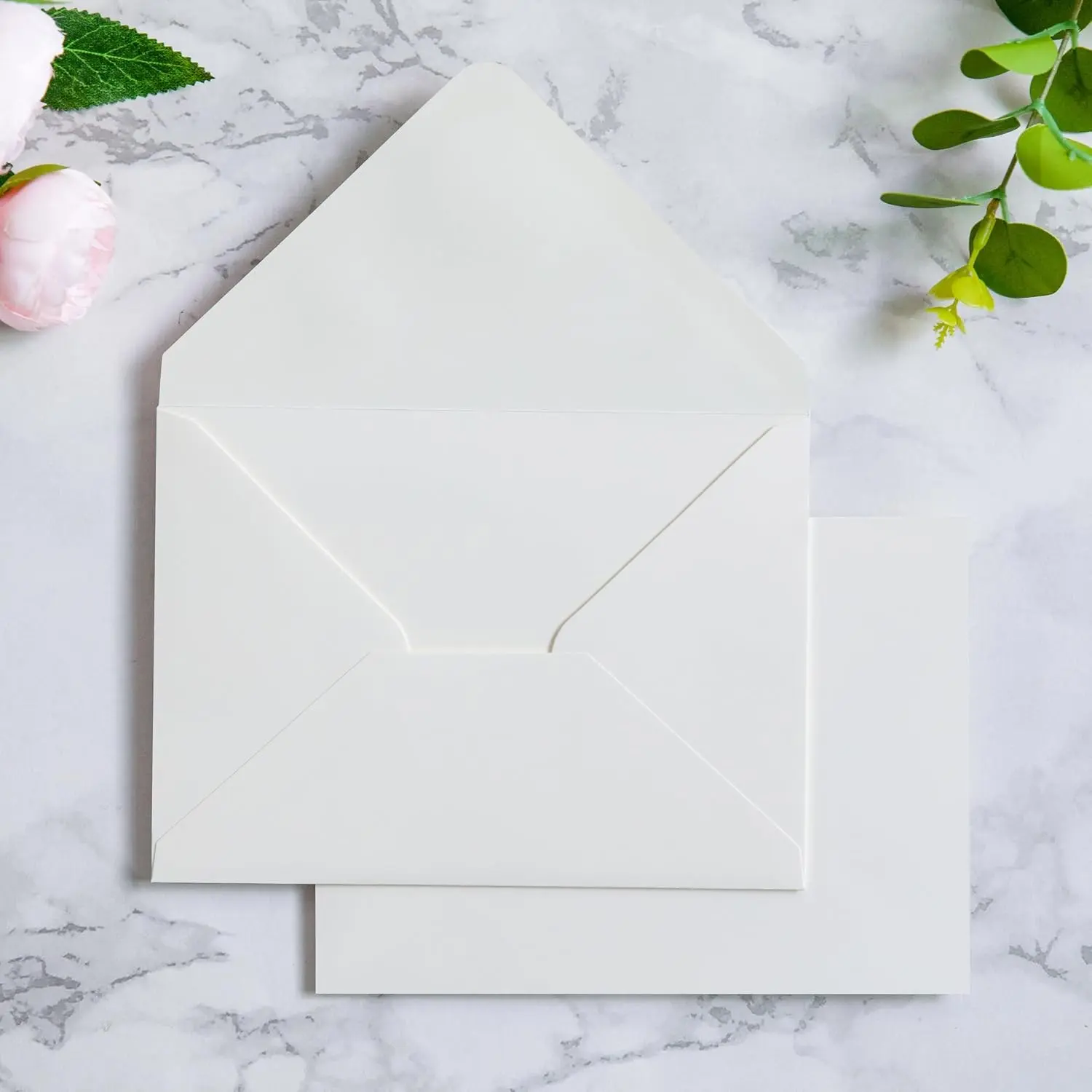 50 PCS A7 Envelopes, 5.25 x 7.25'' Matte Ivory Envelopes, Perfect 5x7 Envelopes for Wedding Invitation Cards, Christmas Gift Cards, Acrylic Invitations, Photos