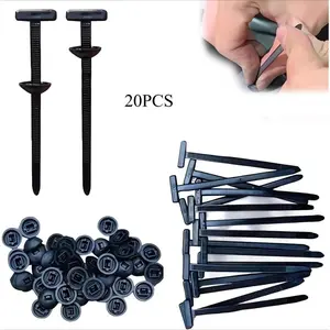 20 PCS Black Nylon Self Locking Cable Tie Buckles, Heavy Duty Round Head Zip Ties with UV Resistance, Multipurpose Fastening Straps, Durable Plastic Binding Accessories for Vehicle Maintenance and Daily Household Fixing Work