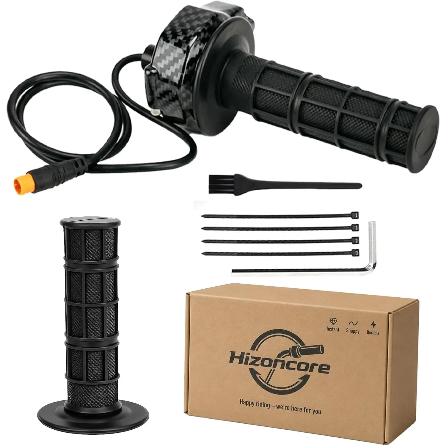 Ebike Full Twist Throttle for Macfox, 3 Pin Surron Style Throttle Grip Kit 12V-72V Compatible with Q-Life HappyRun Freego Heybike Tamobyke ESKUTE Electric Dirt Bike