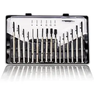 16 count Mini Precision  Set -  Mini Screw Driver Set Kit - 16 Different Sizes of Flat   for Electronics, Toys,  & Watch Repair