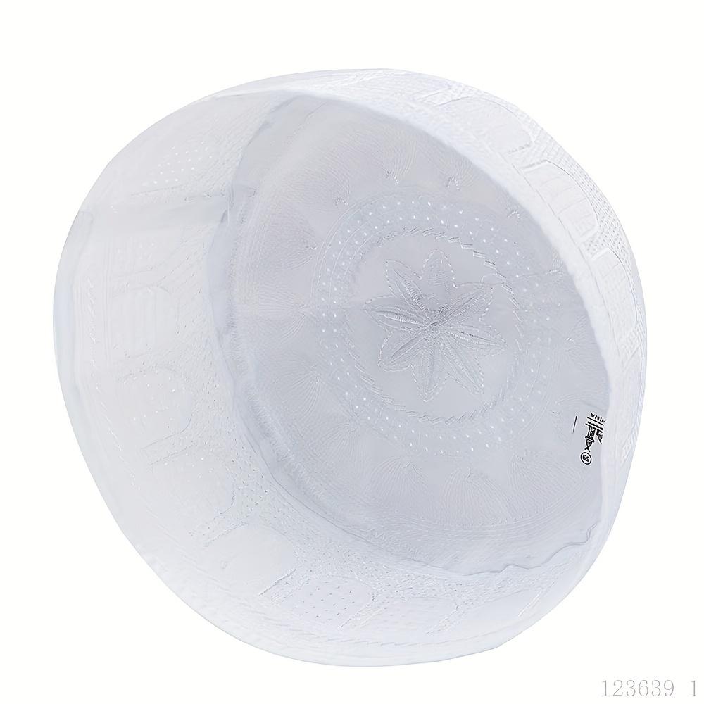 A 4pcs Set Of Kufi Hats In Yellow, White, Black, And Blue for The Month Of Ramadan And Eid Celebrations In Saudi Arabia.