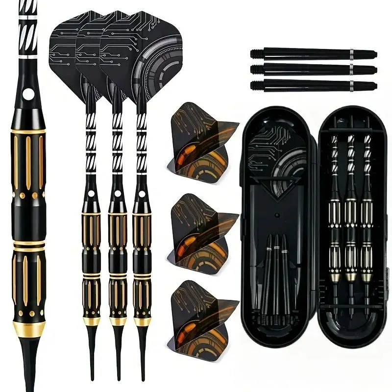 23g Soft Dart Set, High-Quality Carved Brass Dart Body, Includes 20 Replacement Soft Tips, Durable & Precision-Engineered