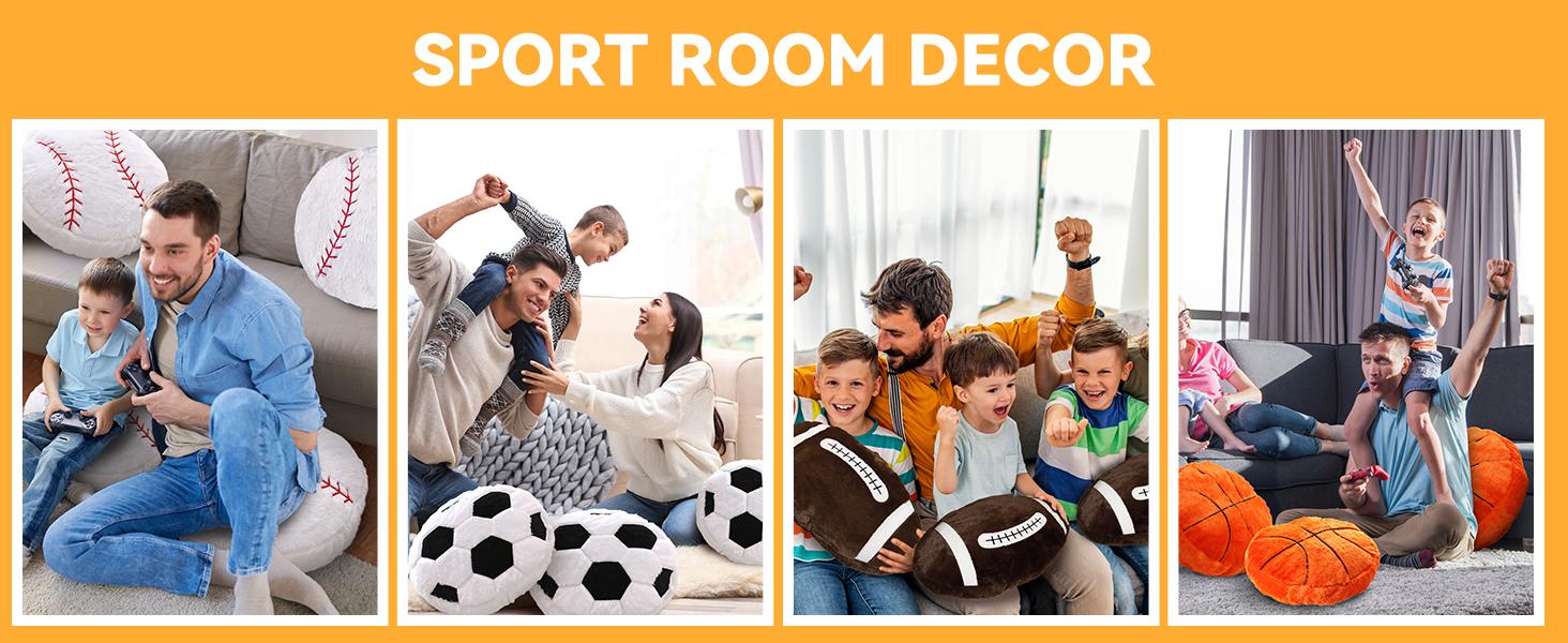 Volleyball Pillow, 2 Pcs Volleyball Plush Pillow Soft Sports Throw Pillows, Round Volleyball Pillows Couch, Bedroom & Sports Room 15.8"