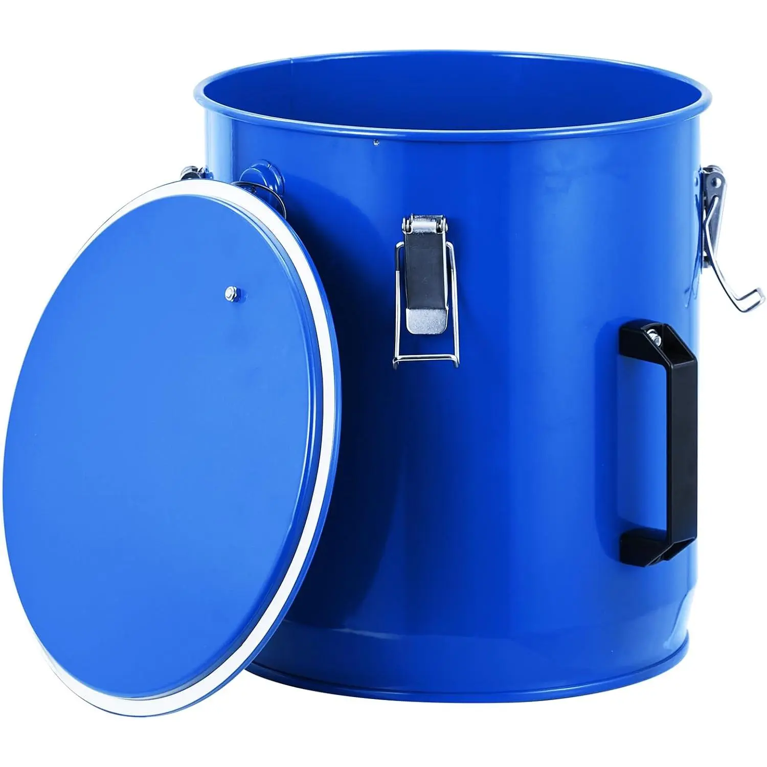 Fryer Grease Bucket - 6 Gal Carbon Steel Oil Disposal Caddy with Lid, Lock Clips & Filter Bag, Rust-Proof Coating, Grease Can Transport Container Hot Cooking Oil Filtering