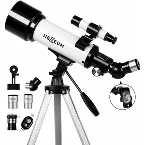 Telescope for  & Adults - 70mm Aperture 500mm AZ Mount Fully Multi-Coated Optics Astronomical refracting Portable Telescopes, with Tripod Phone Adapter, Carrying Bag, Remote Control White