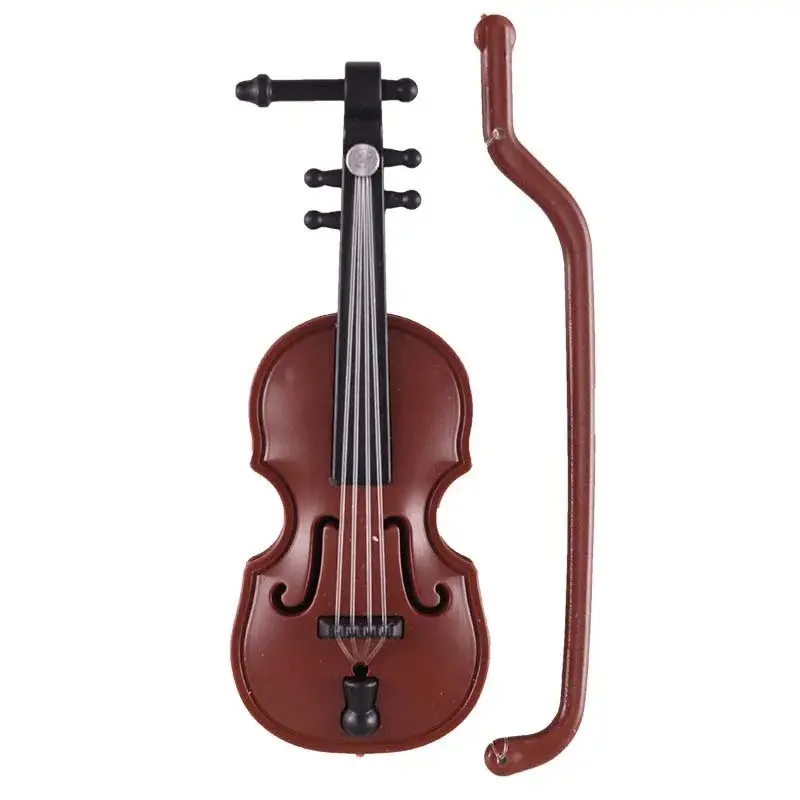10 Pcs Dollhouse Miniature World Violin Musical Instrument Ornament Decoration Scene Model Shooting Props DIY 1/6 1/12 Fingertip Toys