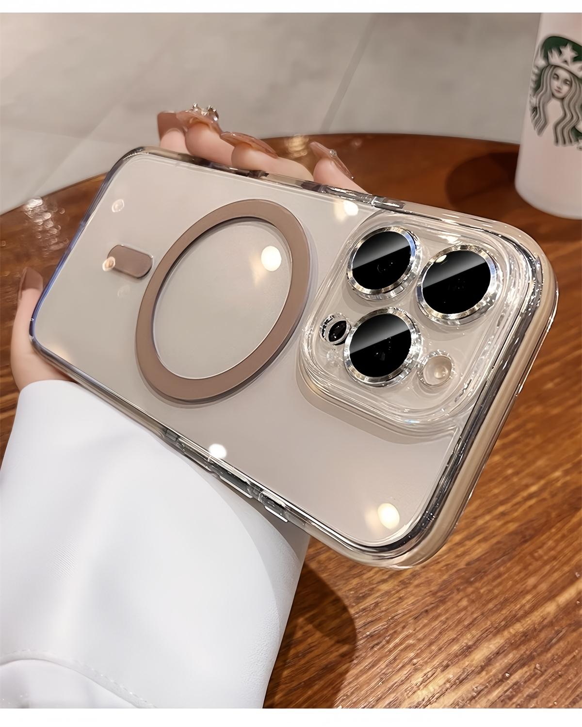 [LX]Desert Titanium 2 in Shockproof Shield Phone Case for IPhone 13 14 15 16 Pro Max 16 Clear Casing Transparent Cover