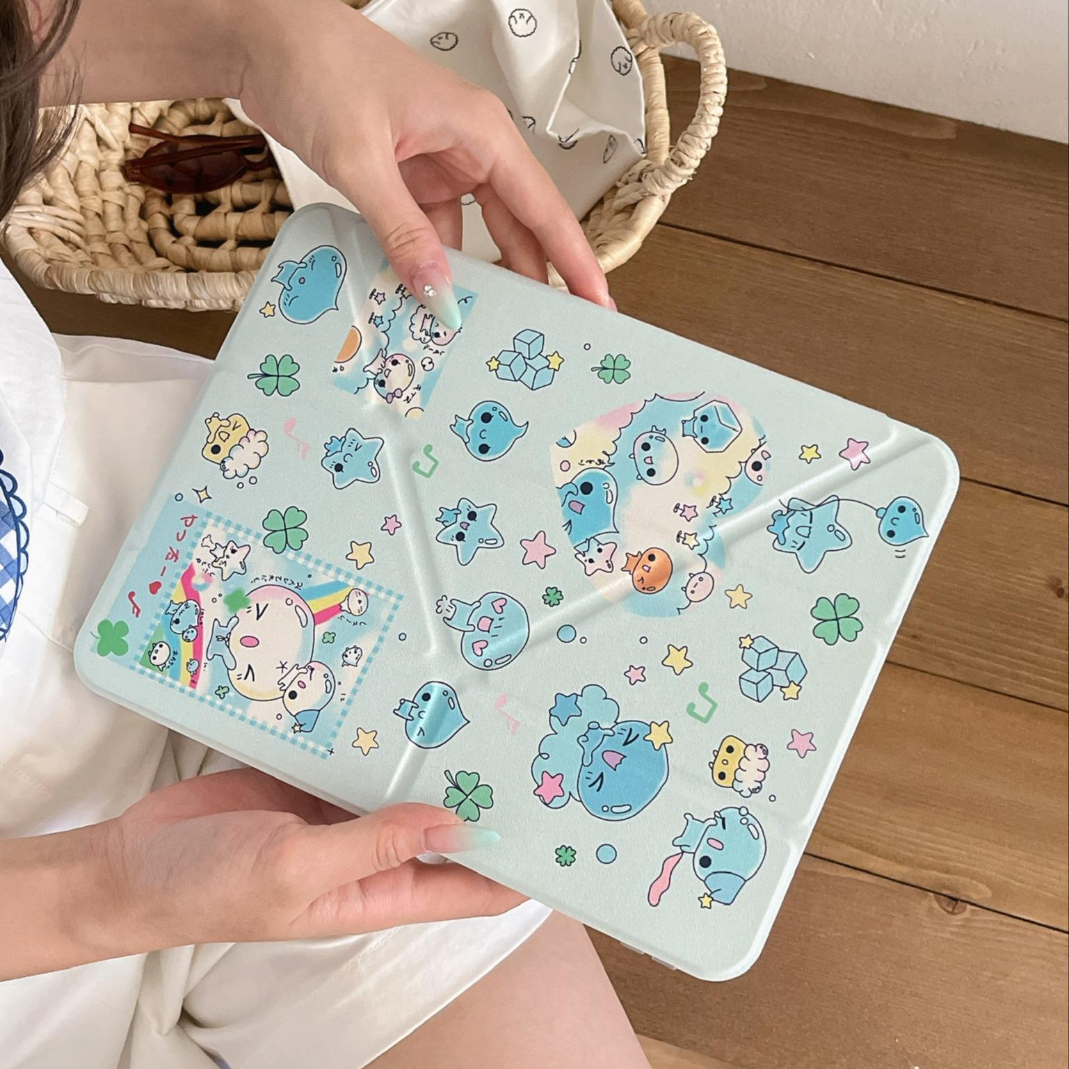 Summer Waterdrop iPad Case for 11th Gen, Lightweight and Thin Design, Pencil Slot, Drop Resistant for Mini 7/6 and Air 7/6, Tablet Casing