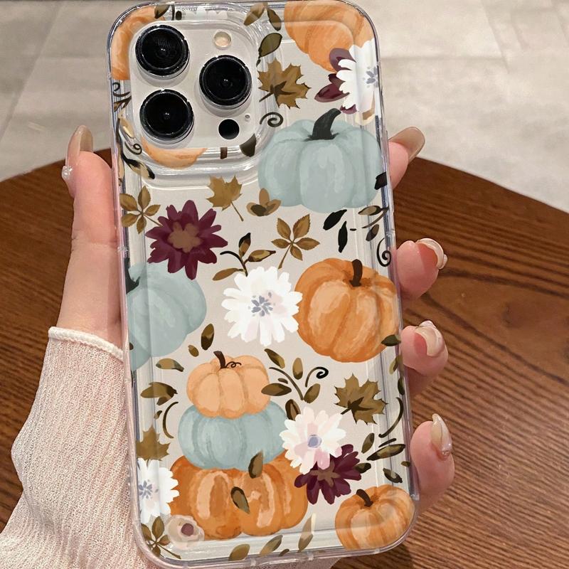 Pumpkin Pattern Phone Case, Anti-drop Shockproof Phone Protective Cover, Phone Accessory Compatible with iPhone 6 7 8 X XR XS 11 12 13 14 15 16 17 Pro Max, Air Pro Max