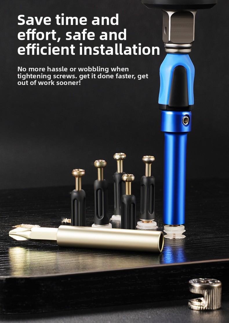 New cross-border blue hexagonal socket wrench, three-in-one multifunctional air screwdriver socket, manual tool with strong magnetic bit
