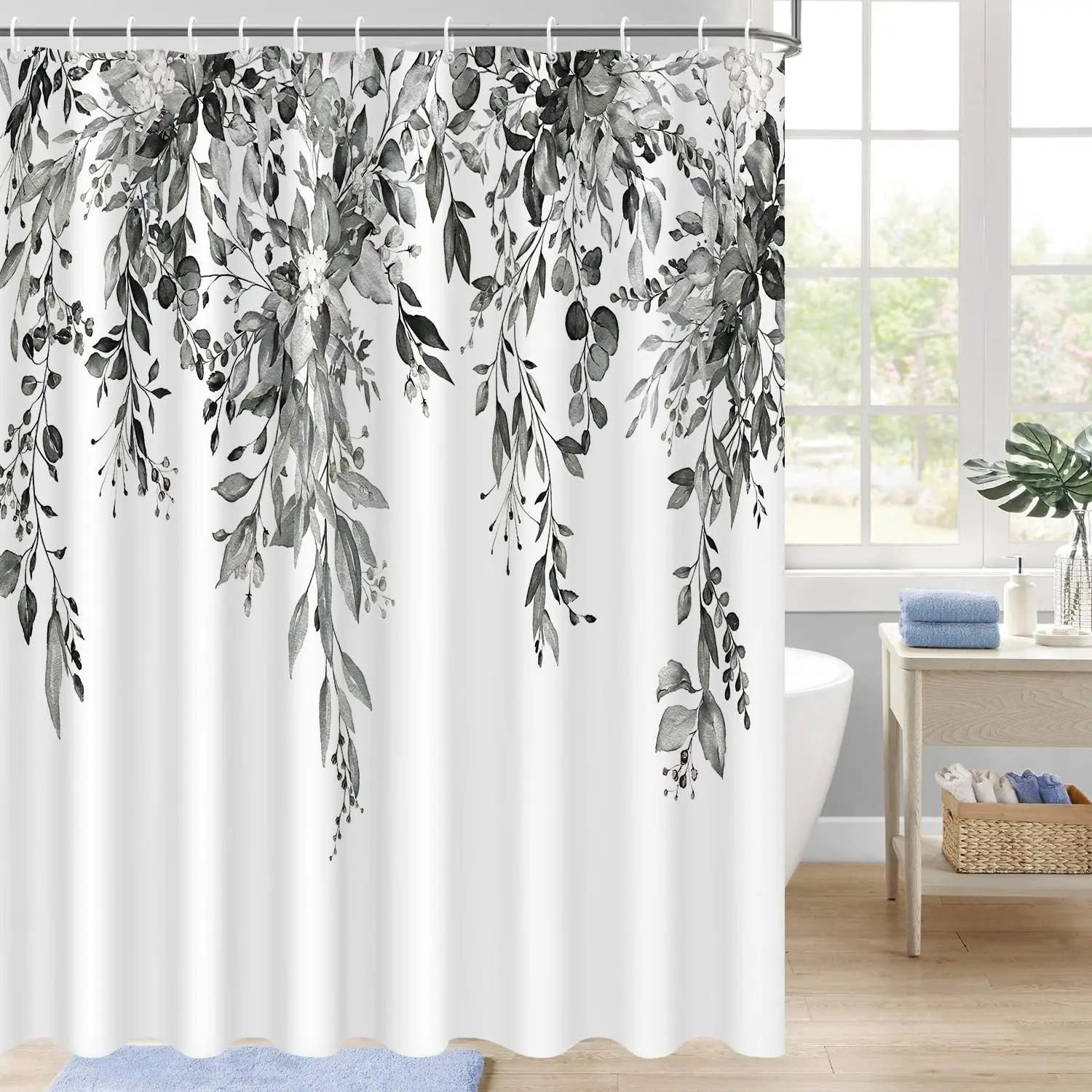 Waterproof Fabric 2D Print Bathroom Partition, Waterproof Bathroom Curtain, Privacy Screen with Light Transmission, Moisture-Resistant and Mold-Proof, Fashionable and Innovative