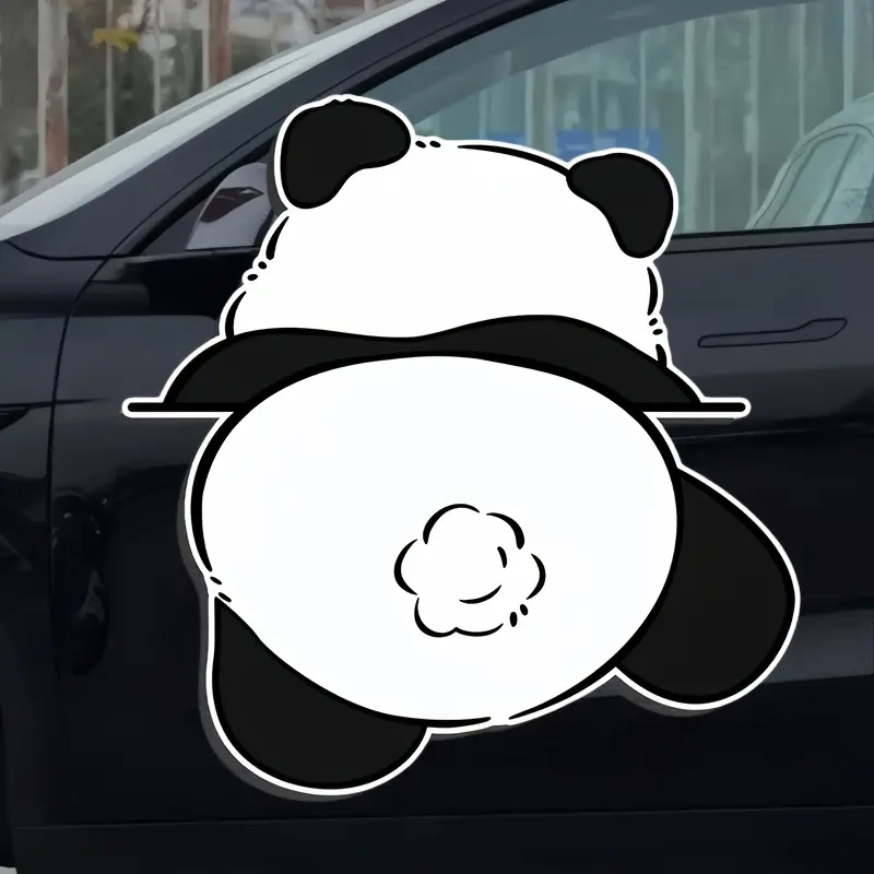 Charming Panda Car Decal, Car Window Decals, Sticker For Cars, Perfect for rear window or car body, cartoon vinyl sticker, scratch-resistant coating, single-color design, semi-matte texture, car modification, Durable and long-lasting