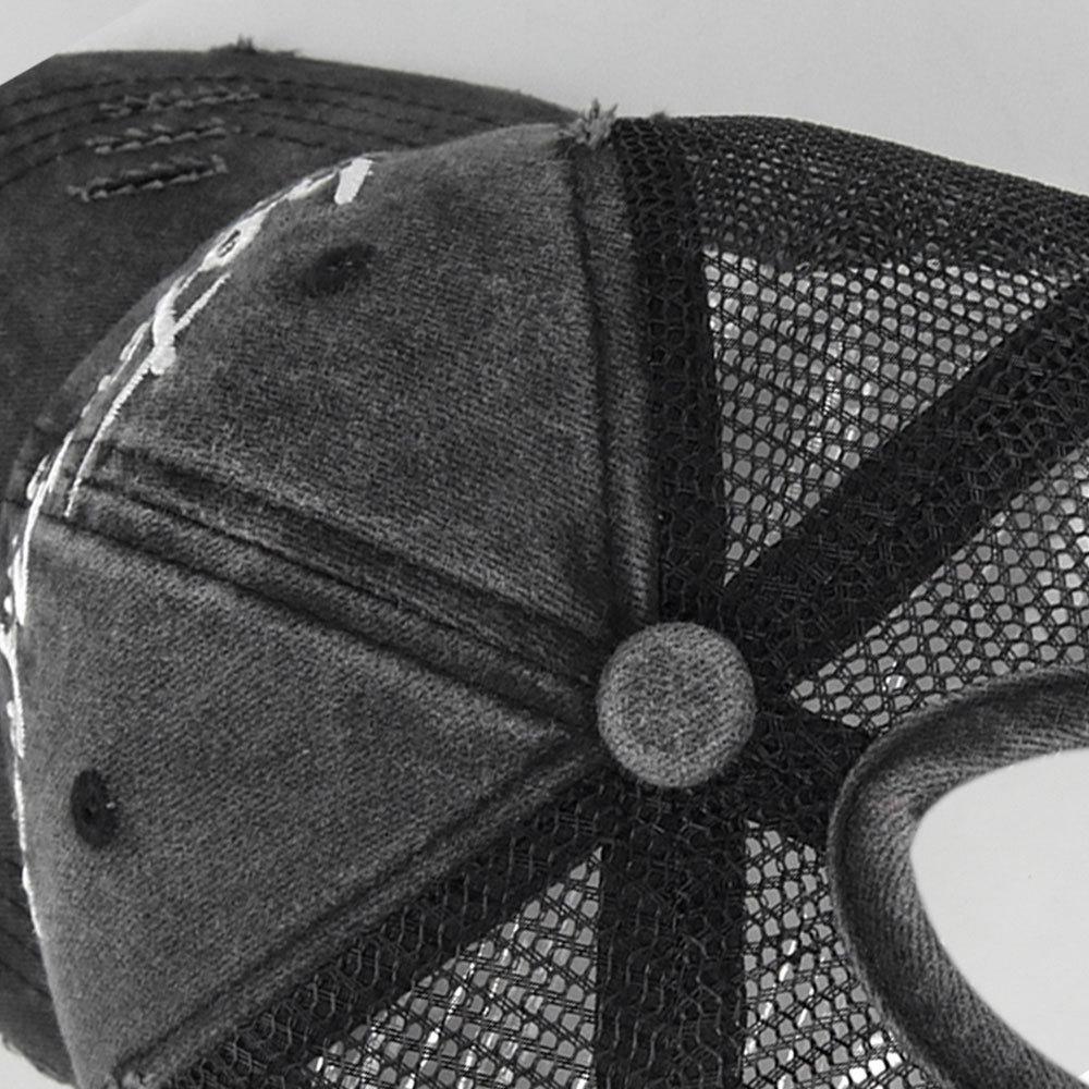 Ponytail hat with embroidery, European and American trendy cap, open-top baseball cap, ponytail cap, distressed baseball cap, versatile sun hat