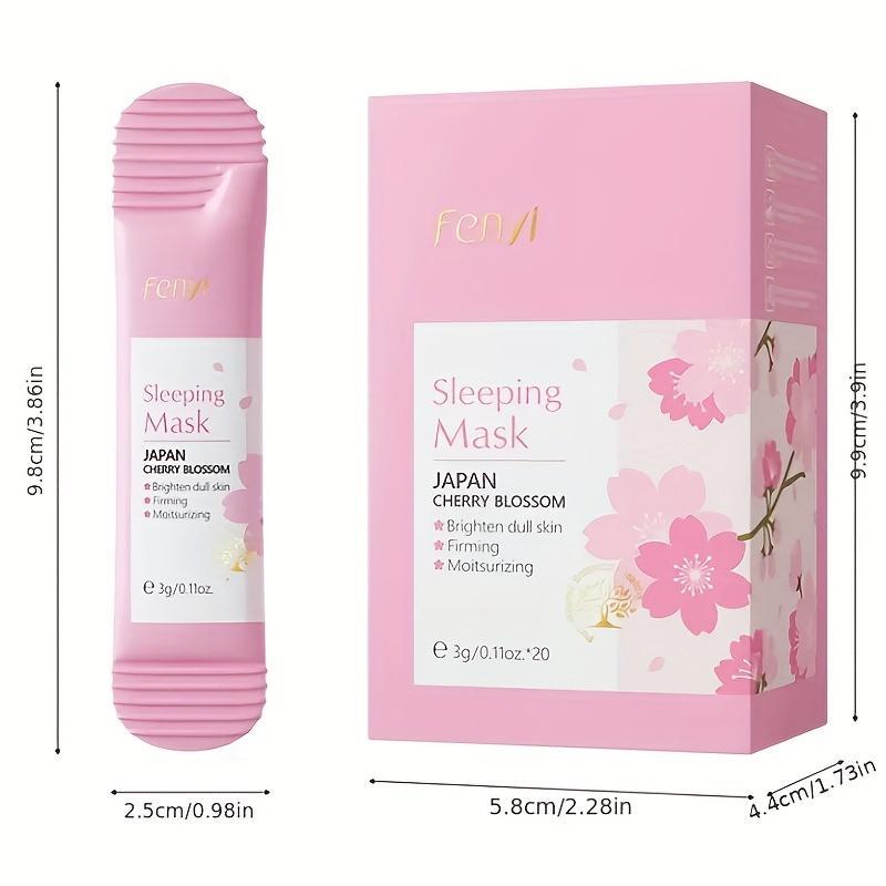 Sakura Sleeping Mask, 20pcs/box Moisturizing Facial Mask, Hydrating Facial Skin Care Mask, Daily Skincare Product for Women & Men