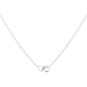 Glimmerst Heart Initial Necklace for Women Stainless Steel Tiny Heart Letter Necklace Personalized Name Necklace