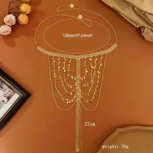 2025 Trend New Kurdish Jewelry Dubai Arab Ethnic Style Golded Coin Sequin Tassel Bride Headdress Hair Accessories
