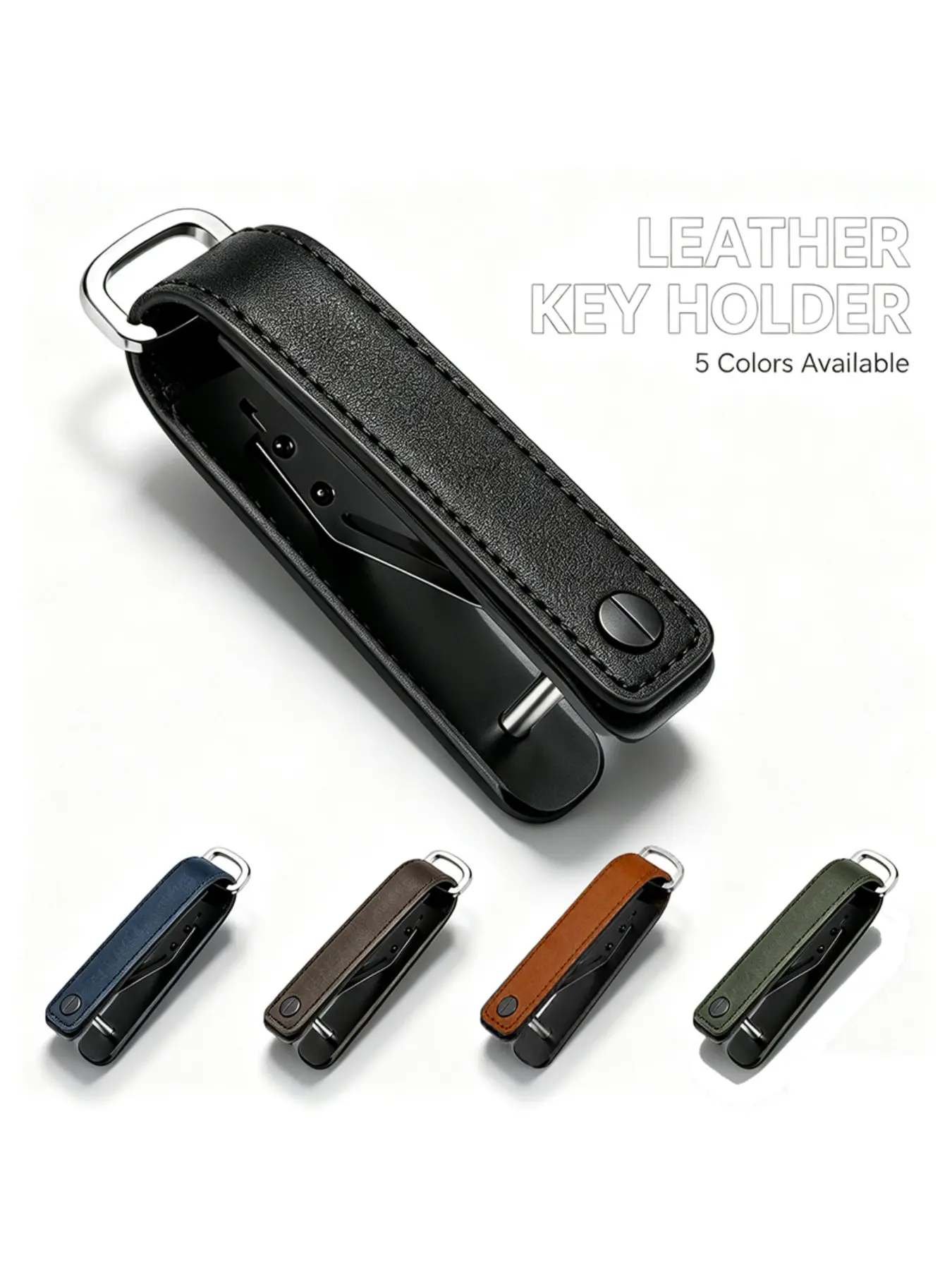Aluminum Alloy PU Keychain, Unisex Simple Design, Durable Key Holder, Perfect Gift for Men & Women, Stylish Accessory
