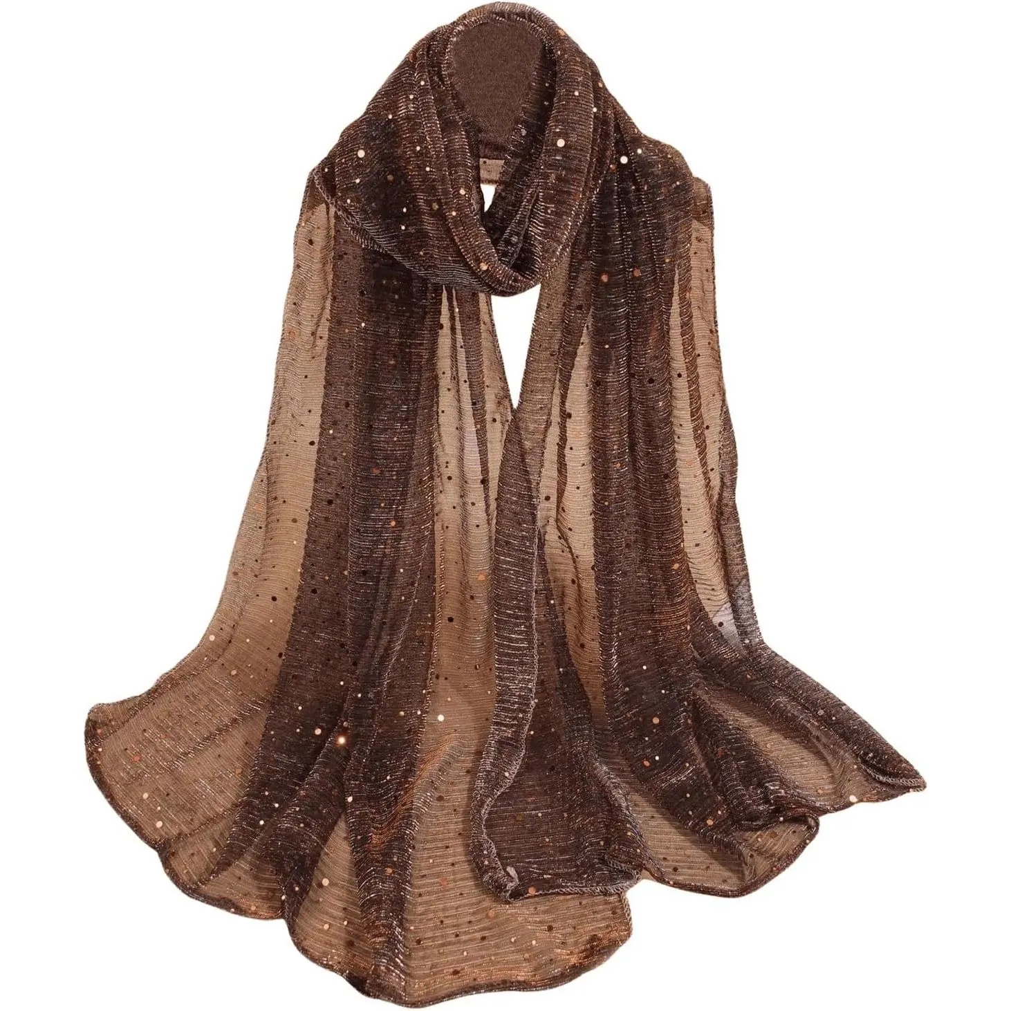 Female Sequin Square Bandana, Silk Scarf, Mesh Shawl & Wrap for Evening Dresses