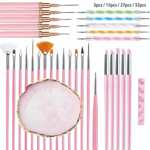 5 15 27 32 Piece Nail Art Brush Set, UV Pen Dotting Press Flower Tool, Professional Manicure Pedicure Kit, Single Item, Nail Dotting Pens, Nail Art Tools