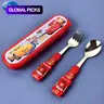 2PCS Disney Officially Licensed Cars/Toy Story/Stitch 3D Spoon & Fork Set, Cutlery Kit, Food-Grade Non-Slip Handle Portable Kids Tableware, Heat-Resistant Reusable for School, Picnics & Birthday Parties #GLOBAL PICKS