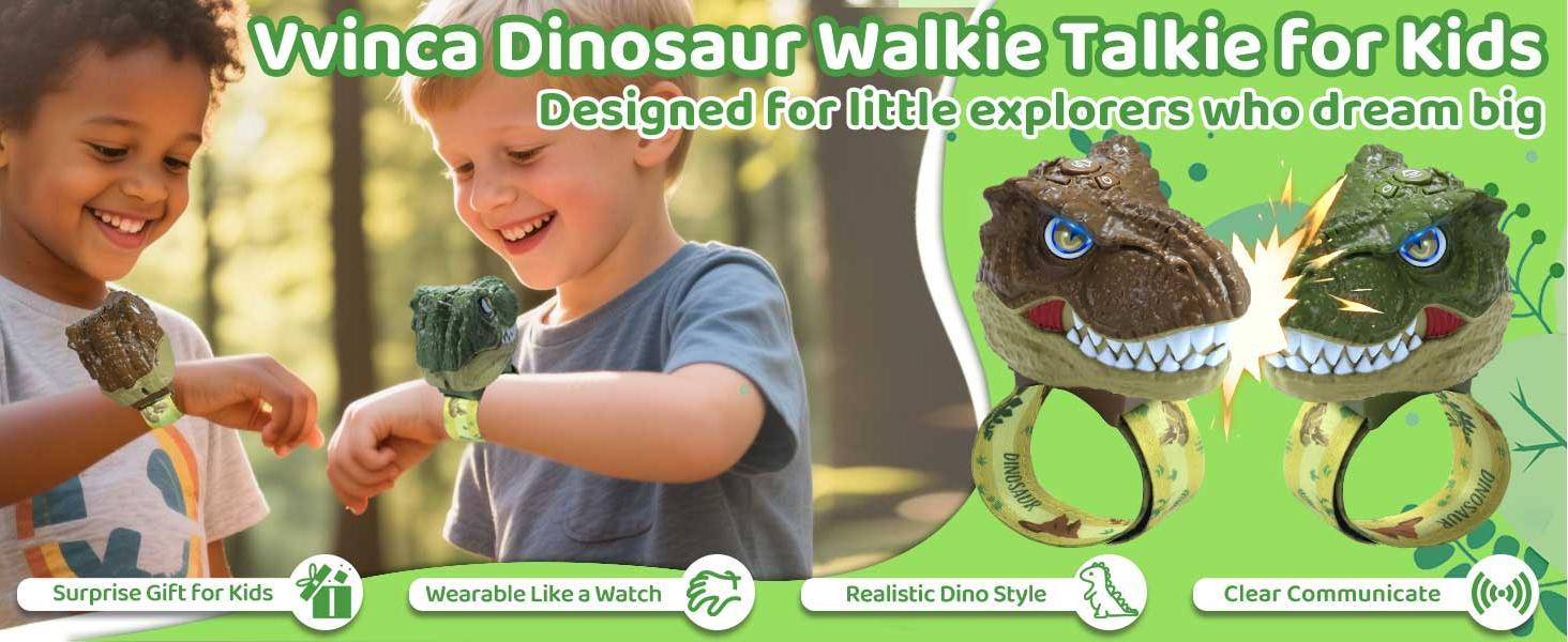 Dinosaur Walkie Talkies for Kids - 2 Pack Toys for Boys Girls Age 3-12 T-Rex Adjustable Strap Long Range Clear Sound Walkie Talkie, Collectibple/Adventure Toys Outdoor Camping Birthday Gifts for Toddlers BlackFriday Colorful Durable Dinosaur Walkie Talkies for Kids - 2 Pack Toys for Boys Girls Age 3-12 T-Rex Adjustable Strap Long Range Clear Sound Walkie Talkie, Collectibple/Adventure Toys Outdoor Camping Birthday Gifts for Toddlers BlackFriday Colorful Durable