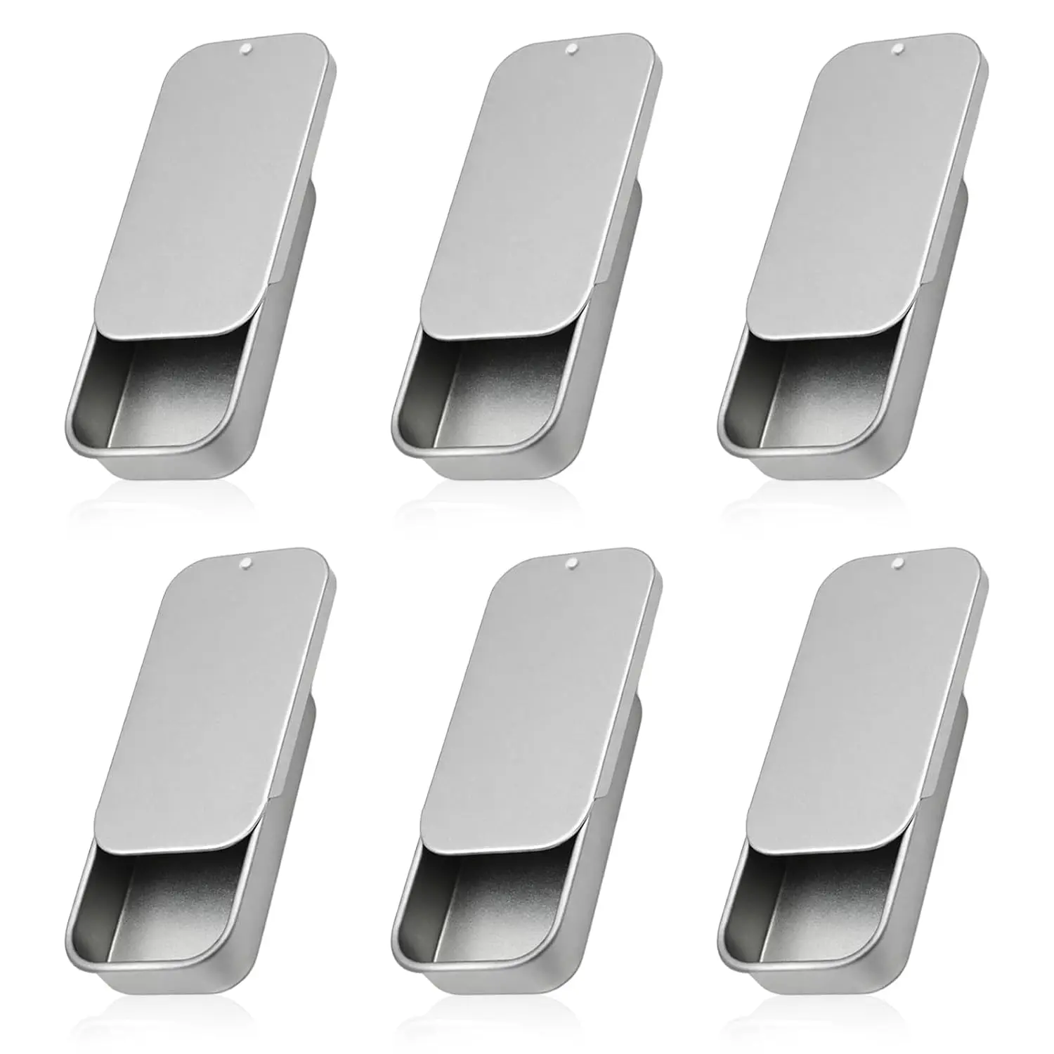 6 count Slide-Top Empty Lip Balm Containers – Mini   Tin Boxes with  for , Crafts, Candles & Small Item Storage (50×25×10 mm) ﻿