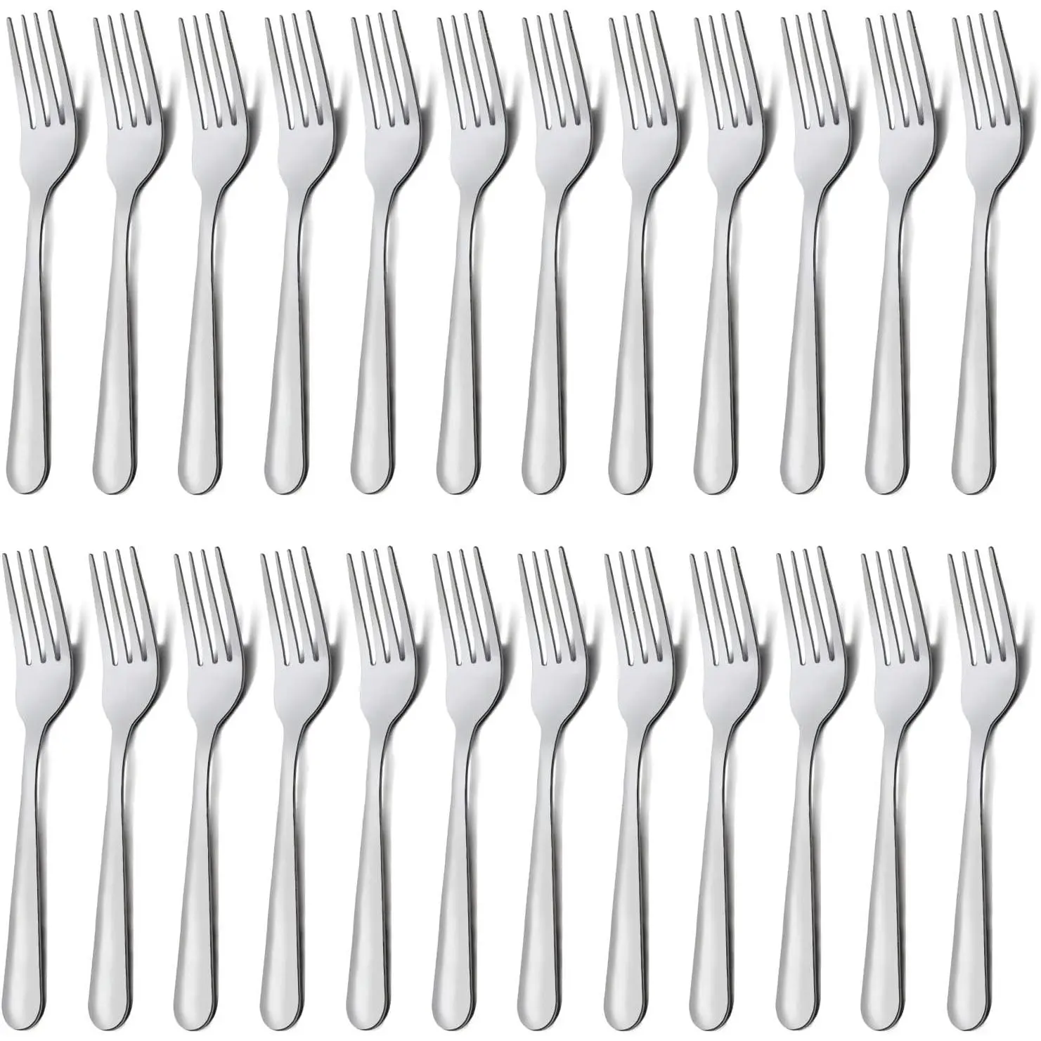 24-Piece Stainless Steel Dinner Forks Silverware - 7.1 Inch Silver Dinner Forks Set of 24, Forks Set, Flatware Forks for Home, Kitchen or Restaurant, Mirror Polished, Dishwasher Safe