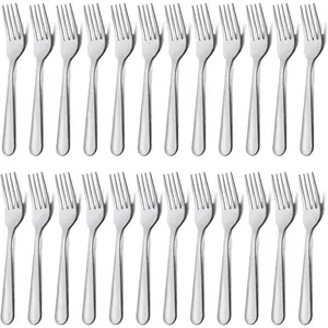 24-Piece Stainless Steel Dinner Forks Silverware - 7.1 Inch Silver Dinner Forks Set of 24, Forks Set, Flatware Forks for Home, Kitchen or Restaurant, Mirror Polished, Dishwasher Safe
