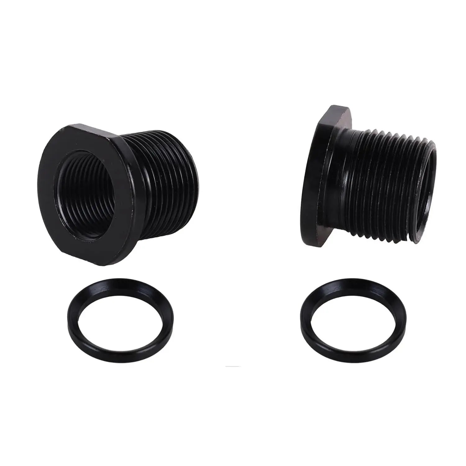 Thread Protector, 1/2x28 to 5/8x24 Thread Adapter with Crush Washer, Steel (2-Pack)Gift