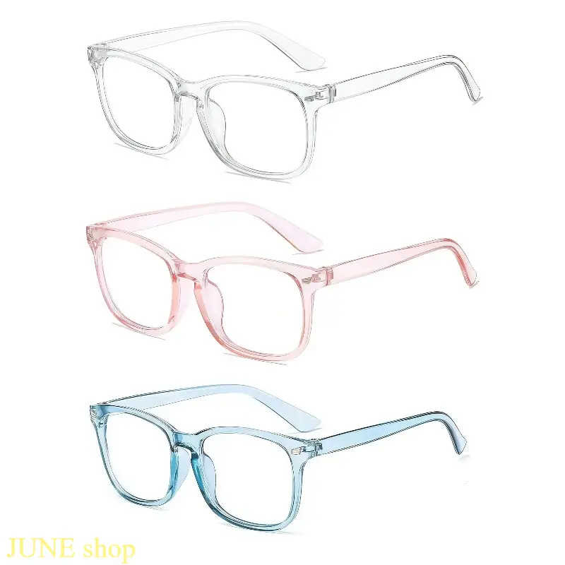 Three Pairs Ultra Light Candy Colored Fashion Eyeglasses, Comfortable Casual Decorative Eyewear For Daily Outfit Matching Outdoor Social Gatherings Photo Shooting And Various Leisure Styling Occasions